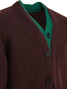 BROWN WOOL KNITWEAR Sacai