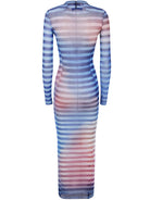 MESH LONG DRESS PRINTED "AIR" JEAN PAUL GAULTIER