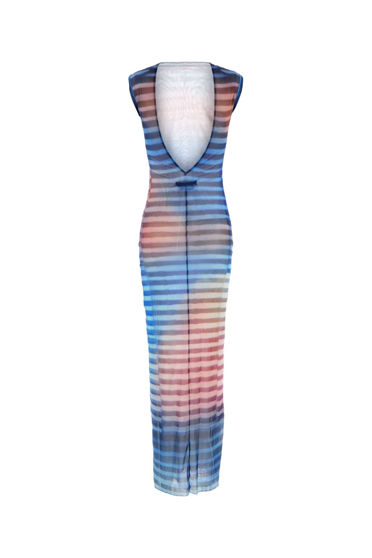 MESH PRINTED "AIR" LONG DRESS JEAN PAUL GAULTIER