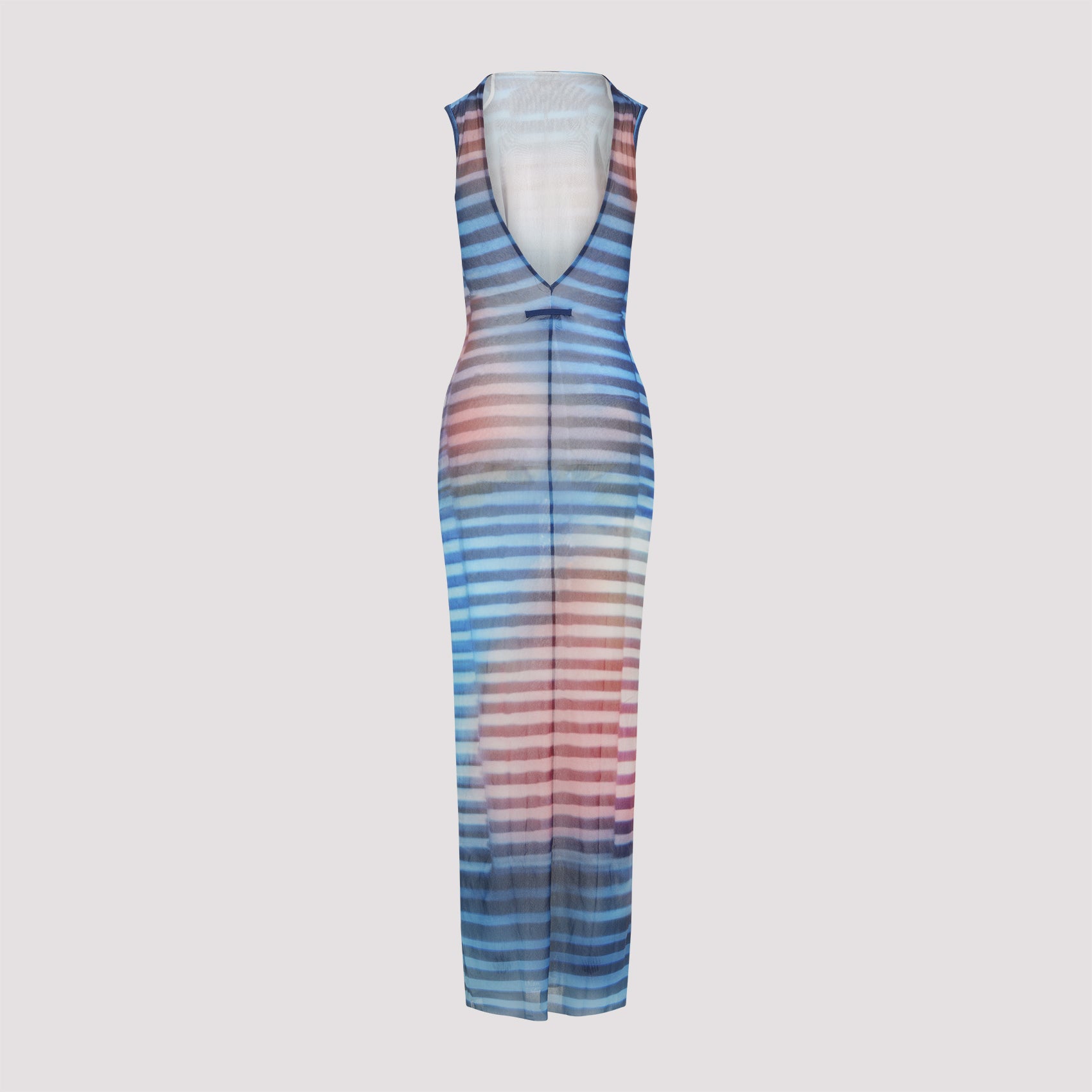 MESH PRINTED "AIR" LONG DRESS JEAN PAUL GAULTIER