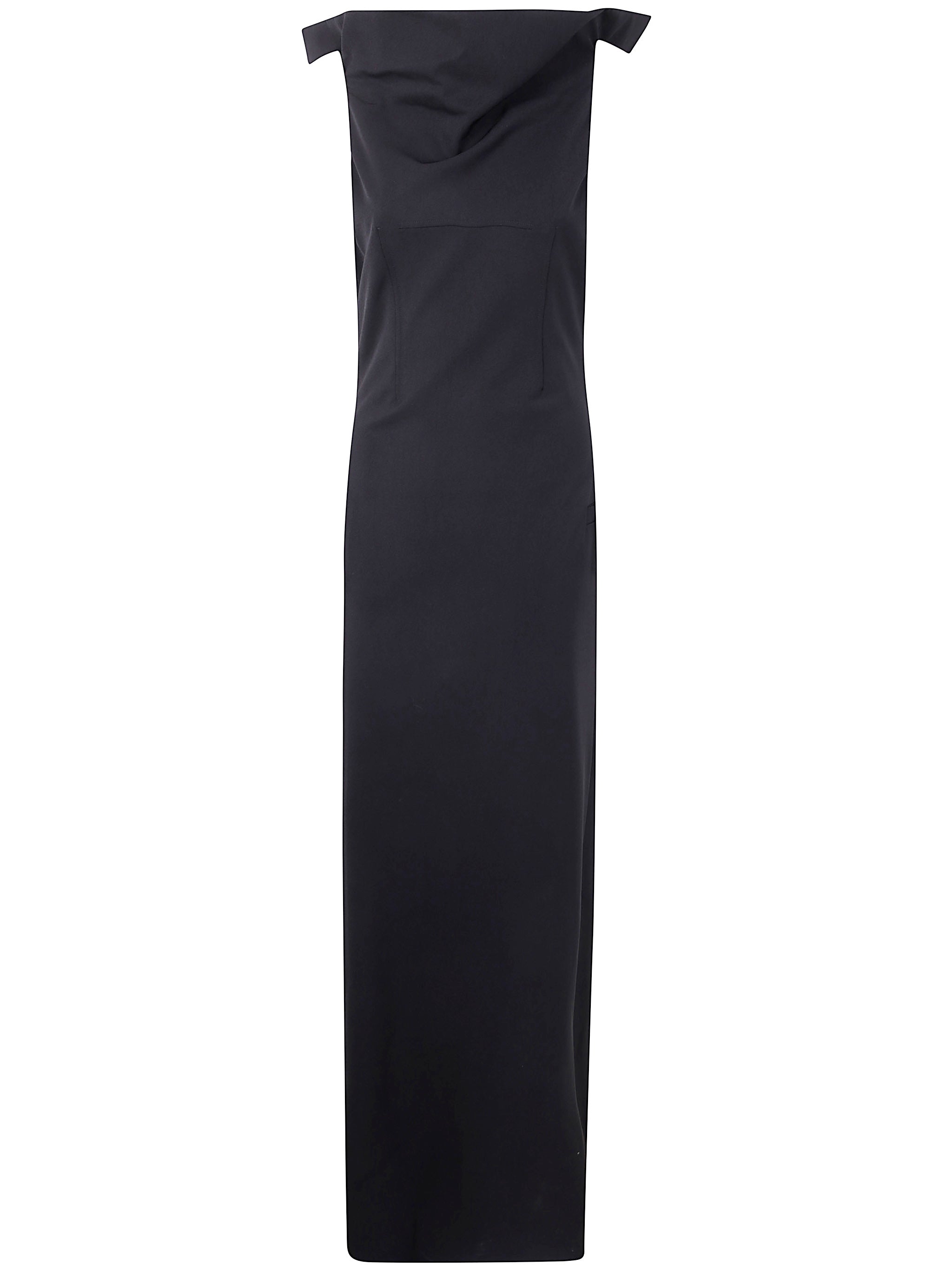 LONG BACKLESS DRESS WITH BELT ON THE BACK JEAN PAUL GAULTIER BLACK S