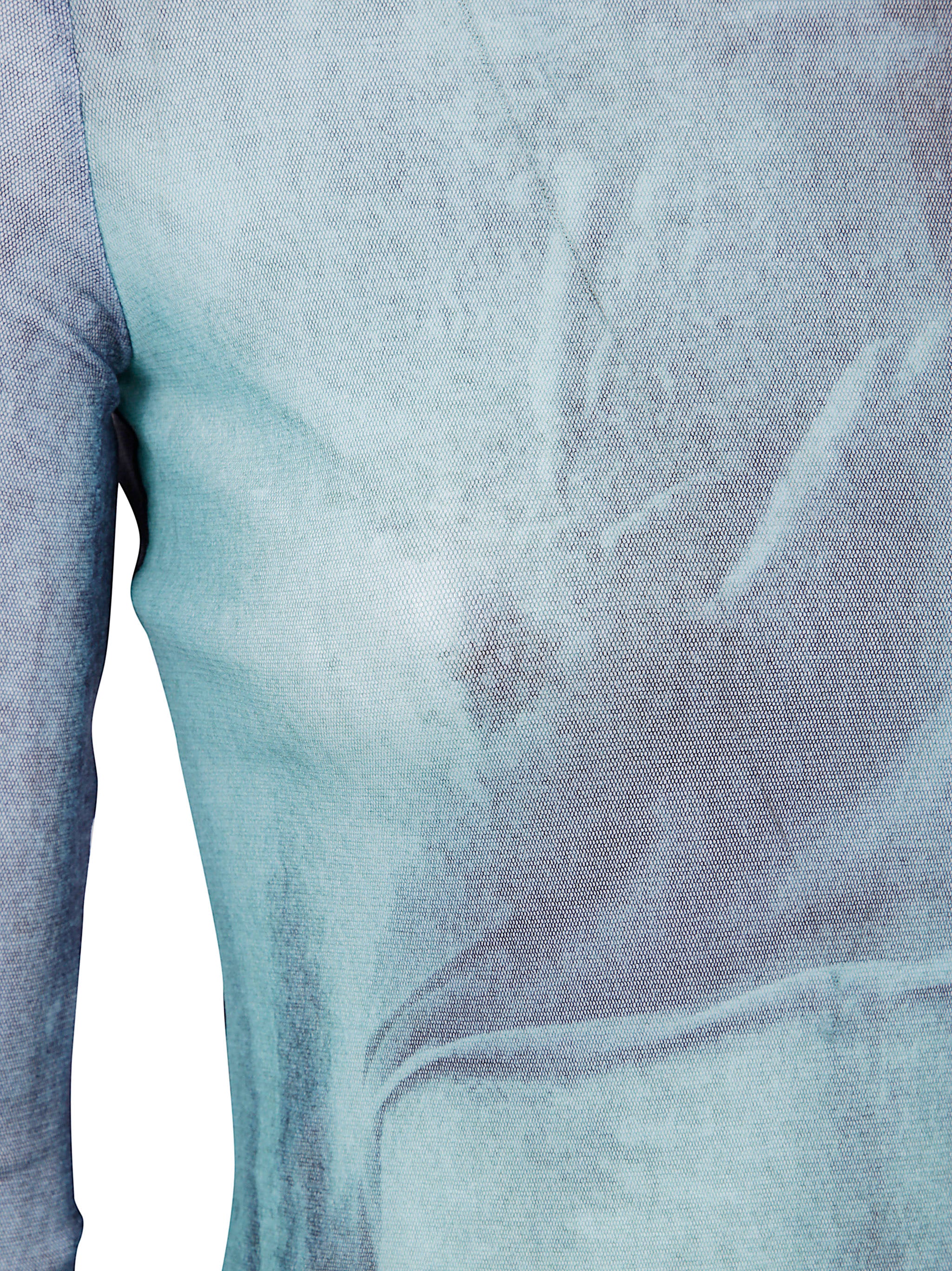 MESH LONG SLEEVES TOP PRINTED "WATER" JEAN PAUL GAULTIER