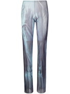 MESH TROUSER PRINTED "WATER" JEAN PAUL GAULTIER BLUE XS