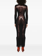 MESH ASYMETRIC COLLAR LONG DRESS PRINTED "BODY DUST" JEAN PAUL GAULTIER