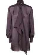 TURTLE NECK SATIN DRESS Sacai BROWN 2