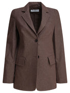 DENIM-EFFECT COTTON BLAZER Max Mara BROWN 42