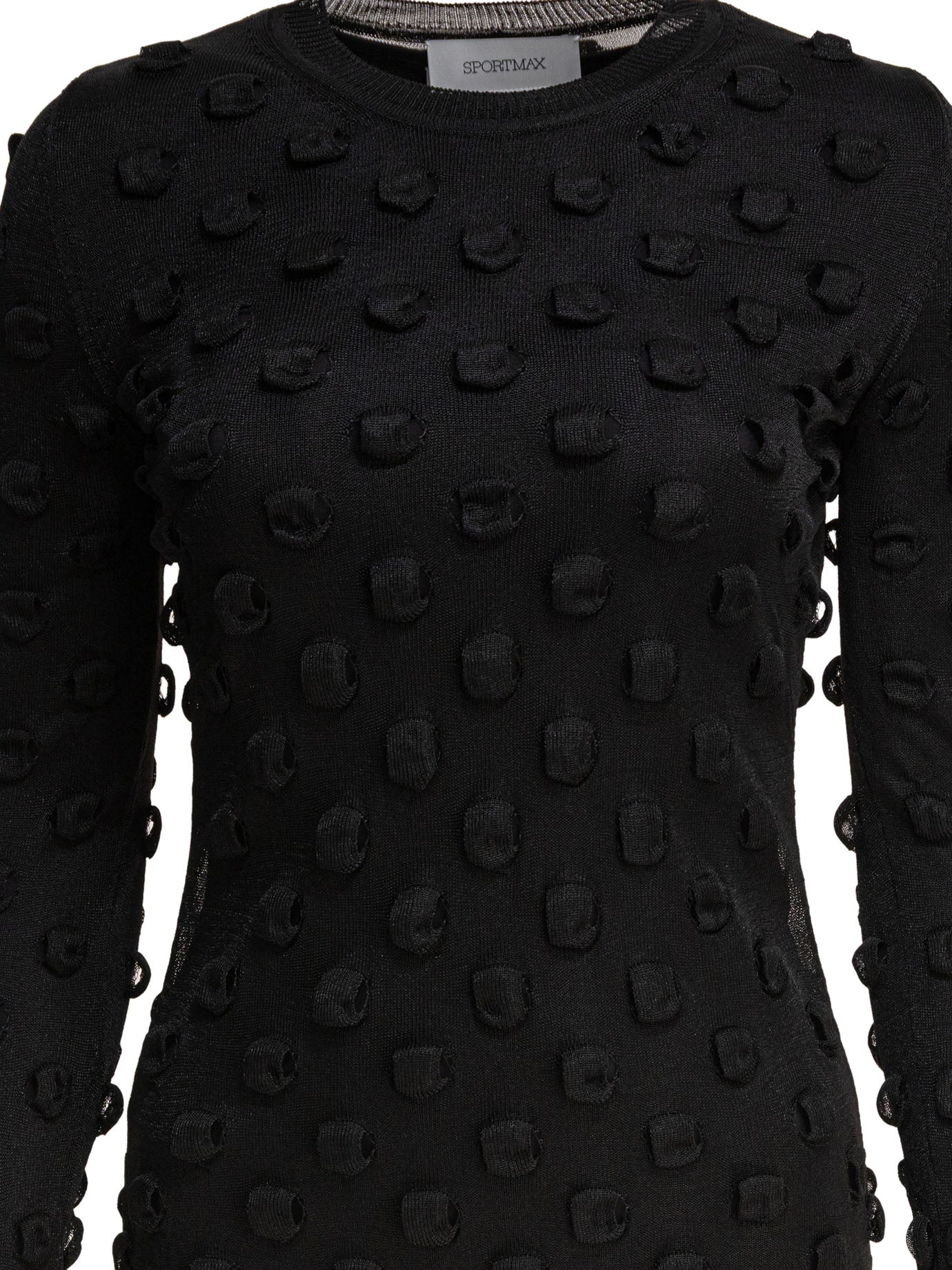 BLACK POLYESTER DRESS MAX MARA SPORTMAX