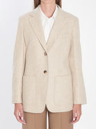 SINGLE-BREASTED BLAZER IN SHETLAND Max Mara BEIGE 40