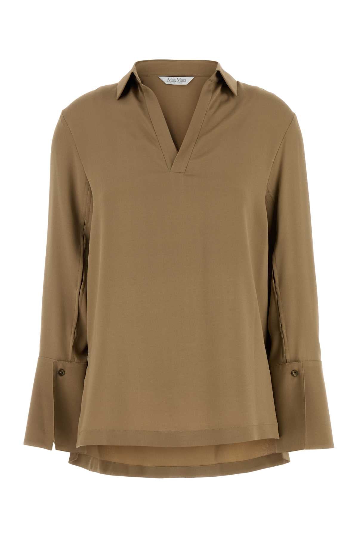 CAMEL STRETCH CREPE DOVER BLOUSE Max Mara CAMEL 40
