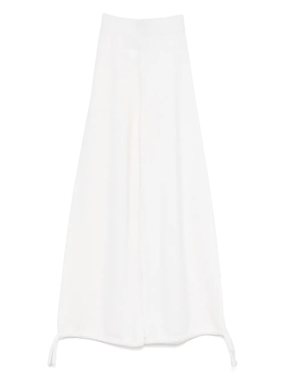 NIGERIA - TROUSERS IN WOOL YARN Max Mara WHITE XS