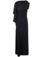 LONG ASYMETRICAL "NICCHIA" DRESS MAX MARA SPORTMAX BLACK XS