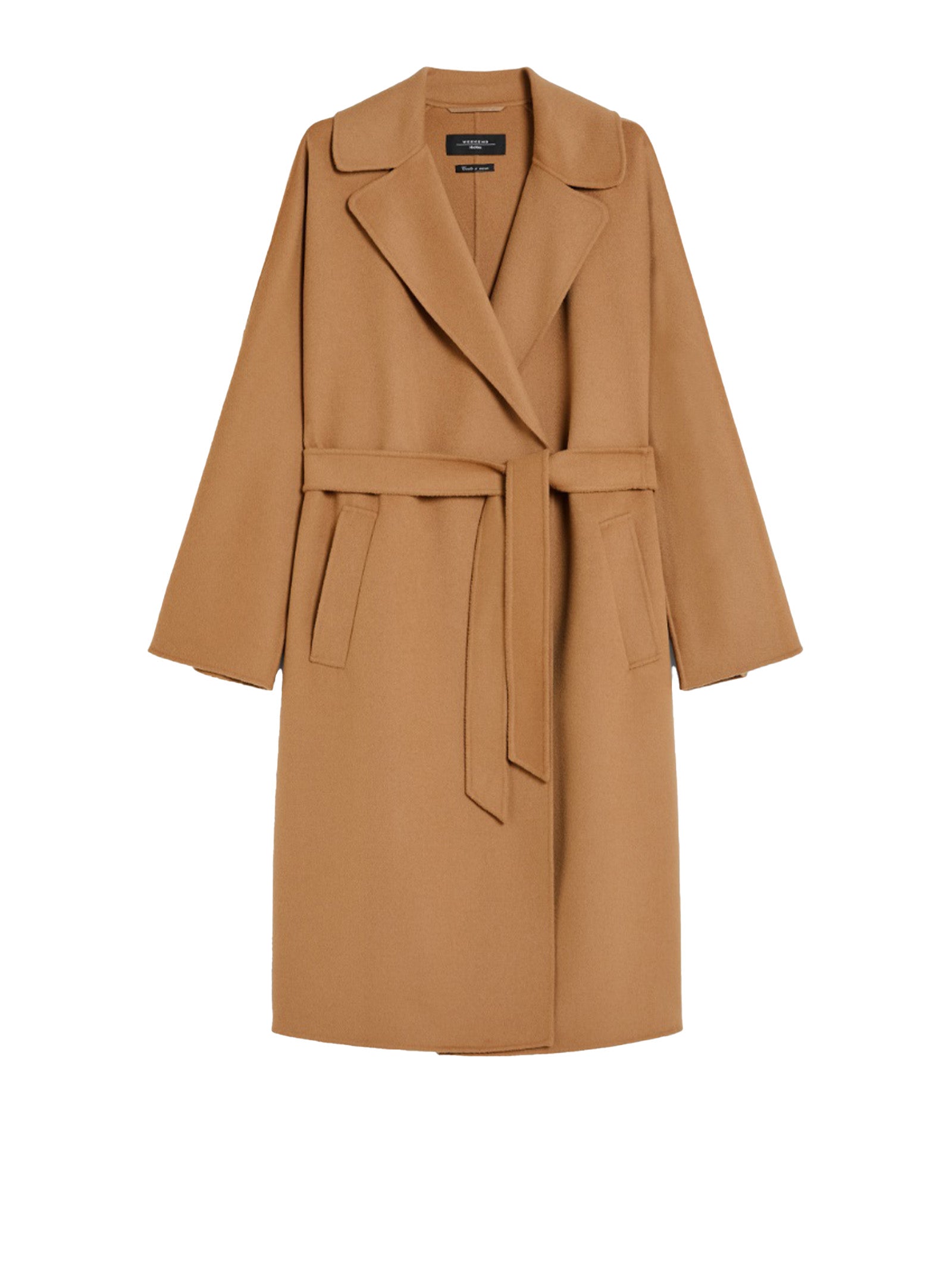 MAX MARA WEEKEND BROWN COAT WITH BELT WEEKEND MAX MARA CAMEL 42