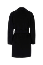 MAX MARA STUDIO NAVY BLUE COAT WITH BELT MAX MARA STUDIO