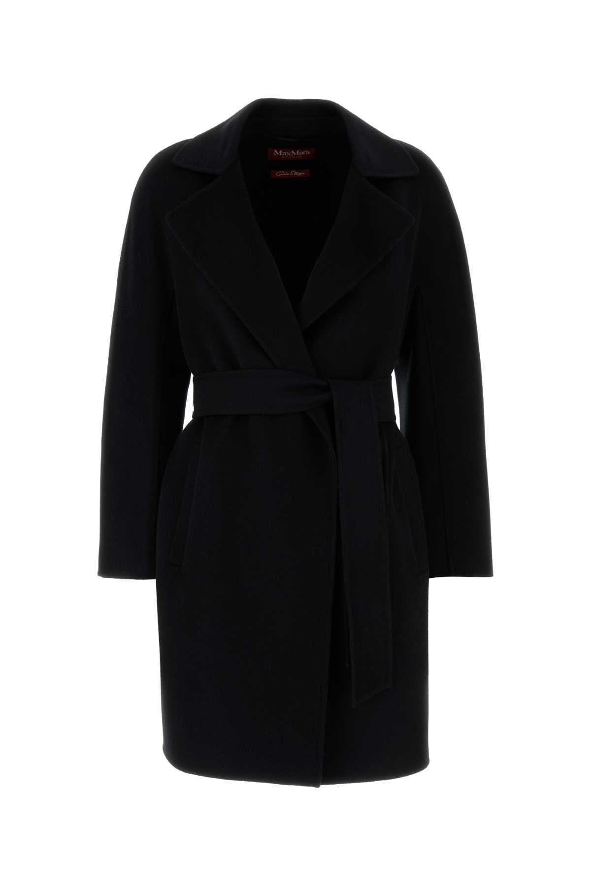 MAX MARA STUDIO NAVY BLUE COAT WITH BELT MAX MARA STUDIO 007 44