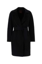 MAX MARA STUDIO NAVY BLUE COAT WITH BELT MAX MARA STUDIO 007 44