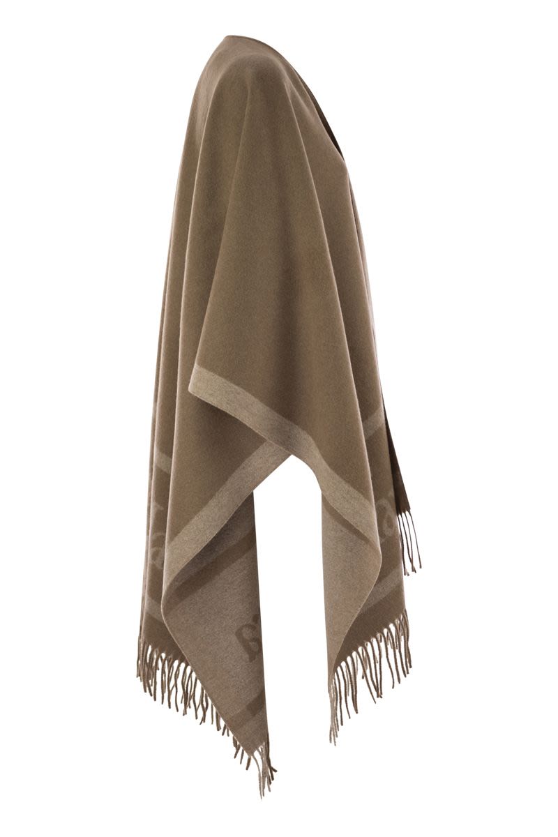 HILDESTD - JACQUARD WOOL PONCHO Max Mara