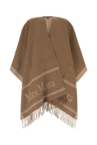 HILDESTD - JACQUARD WOOL PONCHO Max Mara CAMEL ONE SIZE
