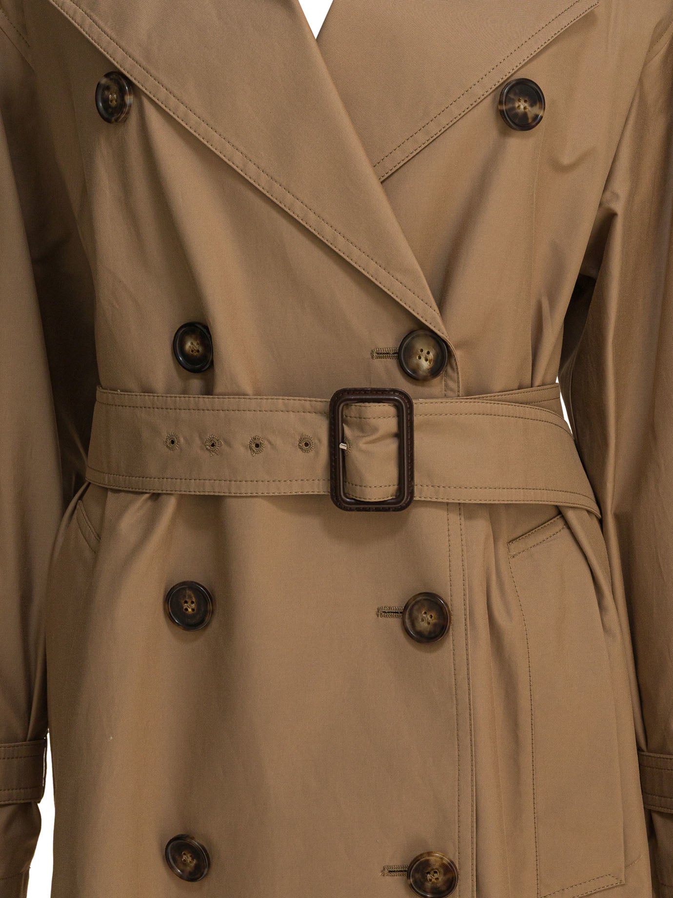 BROWN POLYESTER COAT MAX MARA THE CUBE