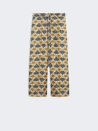 TIMEC - PRINTED SILK FLUID TROUSERS S MAX MARA MUSTARD 42