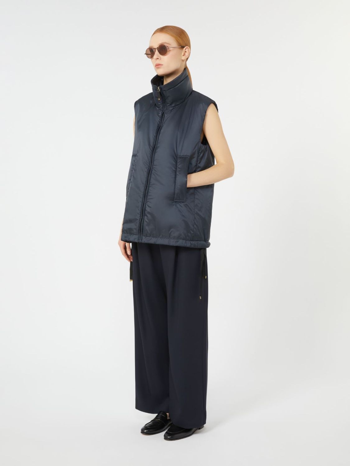 GREENVE SLEEVELESS PUFFER NAVY MAX MARA THE CUBE