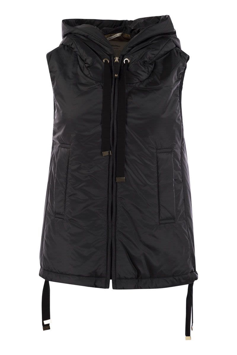 GREENGO - SLEEVELESS IN DRIP-PROOF TECHNICAL FABRIC MAX MARA THE CUBE BLACK 46