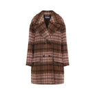 CHECK COAT MOSCHINO COUTURE BROWN 38