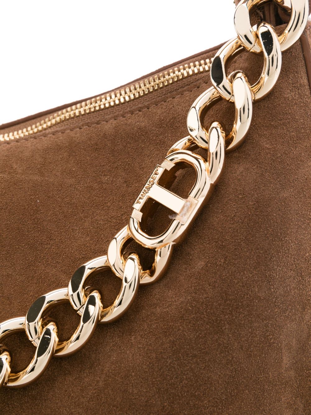 LEATHER BROWN POLYESTER COTTON BAGS Twin-Set