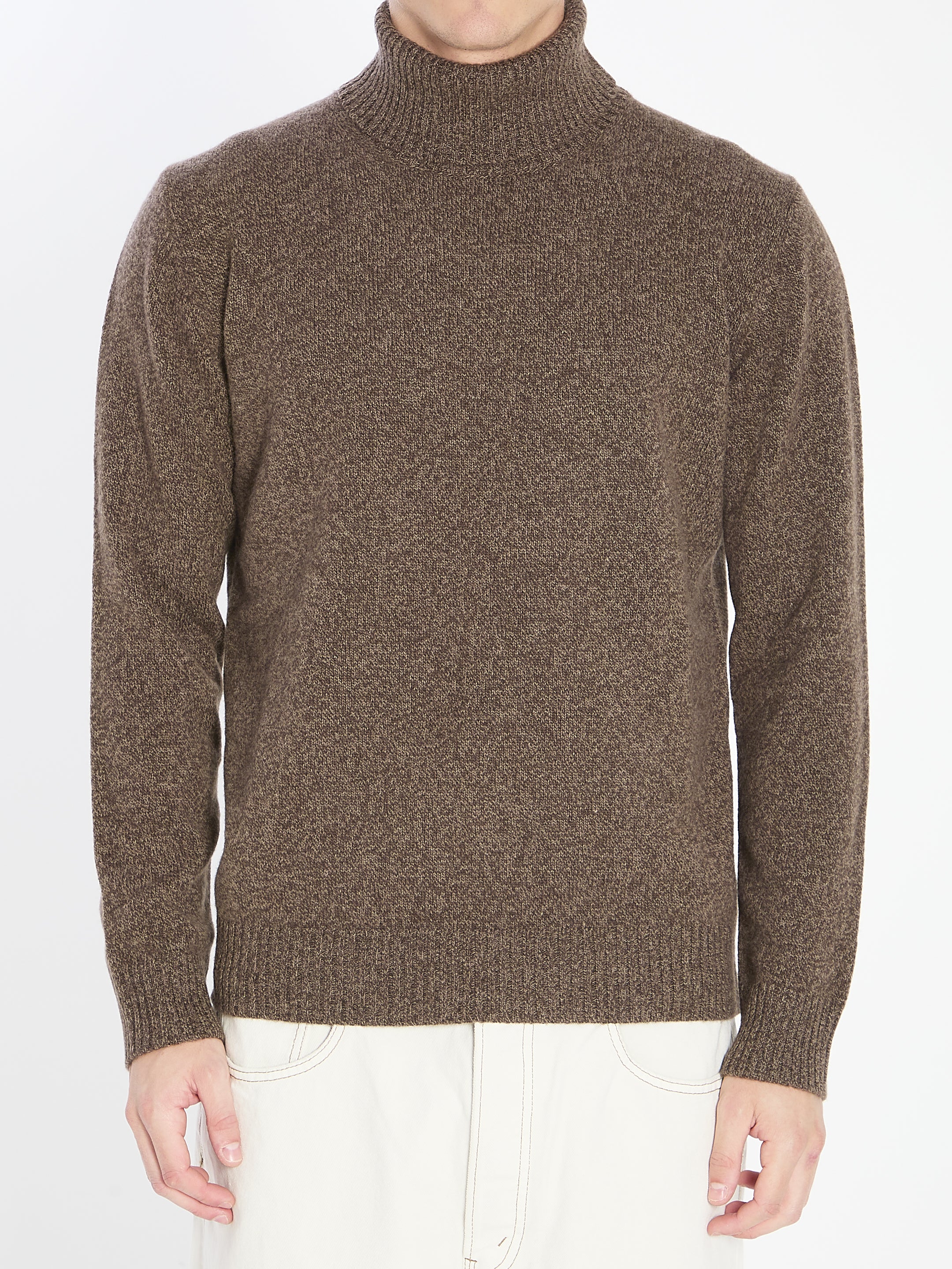 MOULINE TURTLENECK SWEATER Roberto Collina BROWN 54