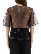 TRANSPARENT TOP WITH APPLICATIONS Paco Rabanne BLACK 40