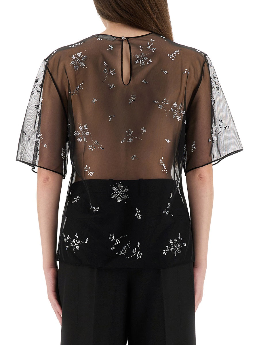 TRANSPARENT TOP WITH APPLICATIONS Paco Rabanne BLACK 40
