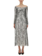 LONG LACE DRESS Paco Rabanne SILVER 38