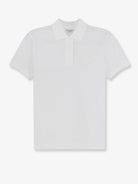 White Brunello Cucinelli cotton polo shirt with classic collar, front view
