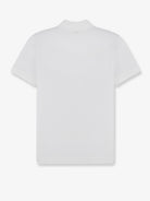 White Brunello Cucinelli cotton polo shirt showing ribbed collar detail