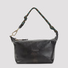 Brown Miu Miu nappa leather pouch with embossed logo, front view