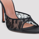Black lace Alexa slipper with 10.5 cm heel by Amina Muaddi, sole view