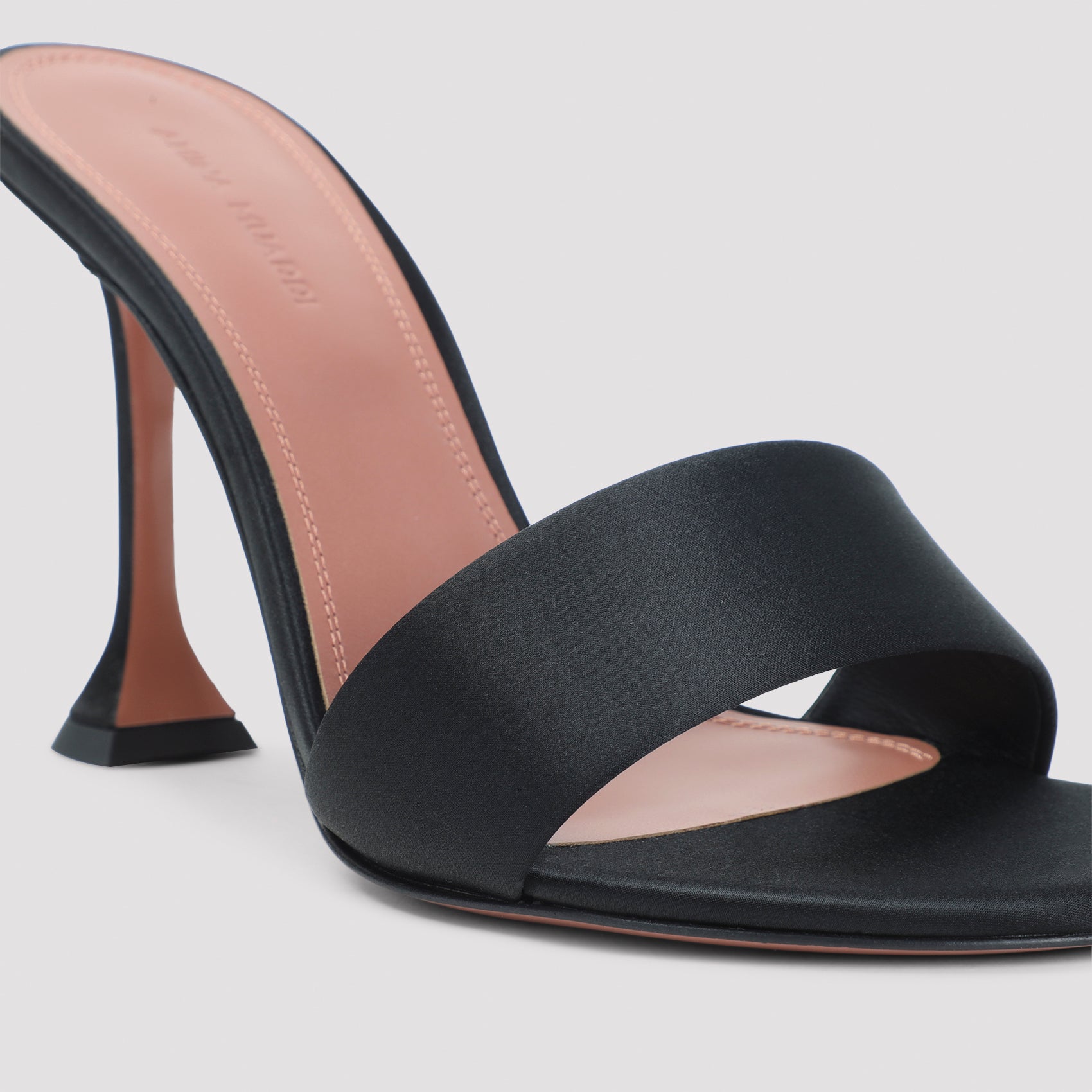Black Amina Muaddi Andreea slipper with square toe, alternate angle