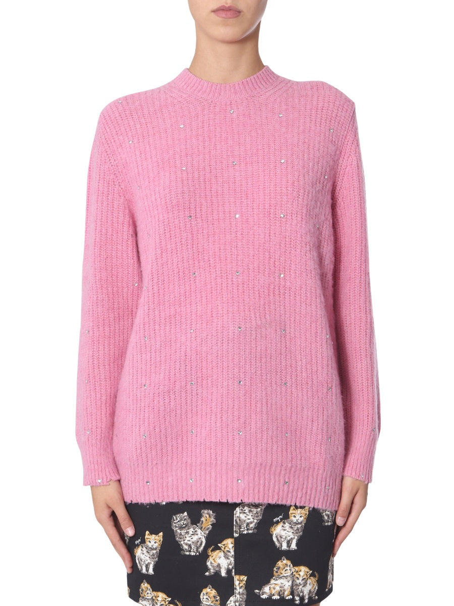 CREW NECK SWEATER MSGM PINK XS
