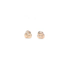 White Bottega Veneta knotted stud earrings in gold-tone brass, side angle