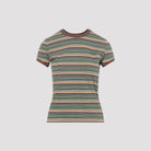 Multicolor striped Marni cotton t-shirt, side view showing slim silhouette