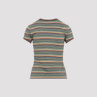 Marni embroidered logo detail on multicolor striped cotton t-shirt