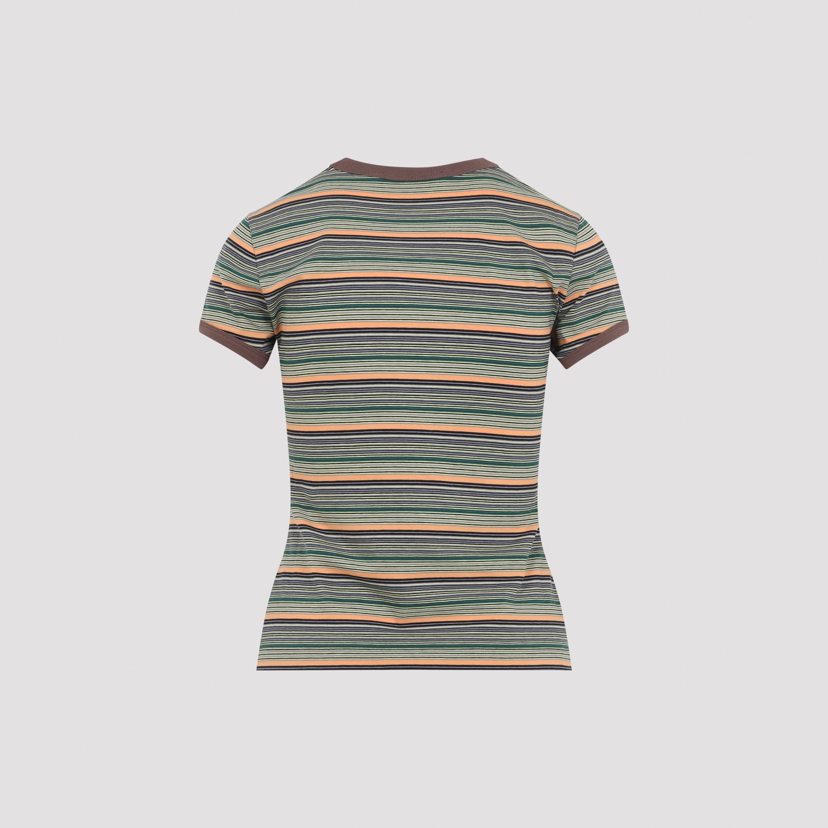 Marni embroidered logo detail on multicolor striped cotton t-shirt