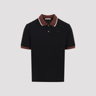 Black Marni cotton polo with contrast ribbed collar, back view