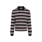 Marni long-sleeve polo with ribbed collar and two-button placket, detail view
