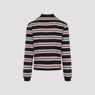 Marni cotton polo with ribbed cuffs and multicolour stripes, side view