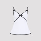 White Moschino sleeveless top with V-neckline, back view