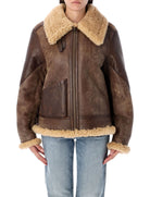 SHEARLING AVIATOR JACKET Ralph Lauren DARK TOFFE CREAM 4