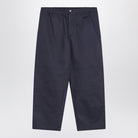 COTTON GABARDINE TROUSERS MONCLER GENIUS NAVY BLUE 48