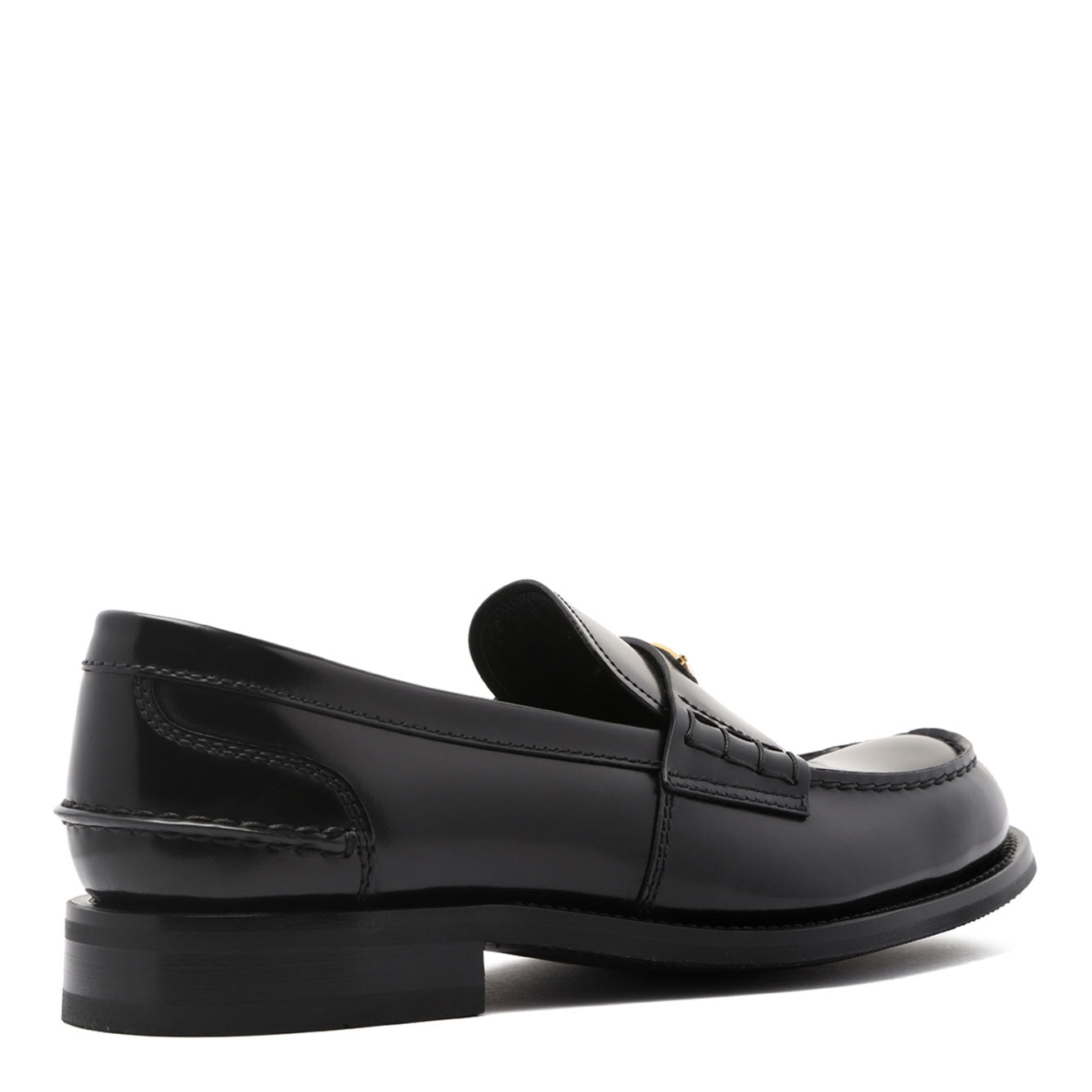 BRUSHED LEATHER LOAFERS Prada