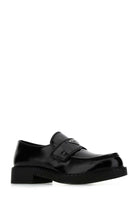 BLACK LEATHER LOAFERS Prada