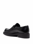 BLACK LEATHER LOAFERS Prada